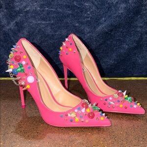 Steve Madden Veronicka Pink Multi colored studded Stiletto Pumps 💕